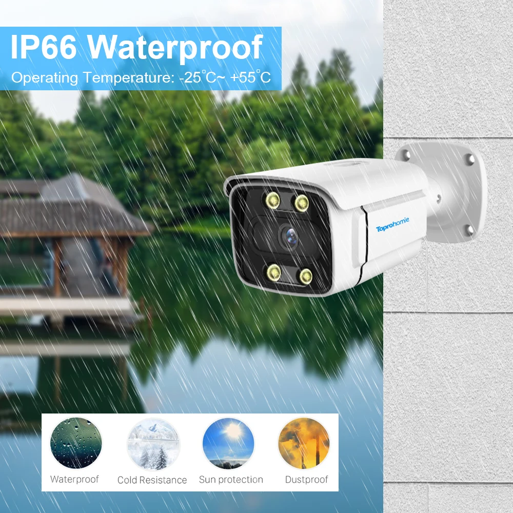 Imagem -04 - Câmera ip Poe para Vigilância por Vídeo Segurança Interna e Externa Sistema Nvr Áudio Bidirecional Visão Noturna Colorida 4k hd 8mp ai