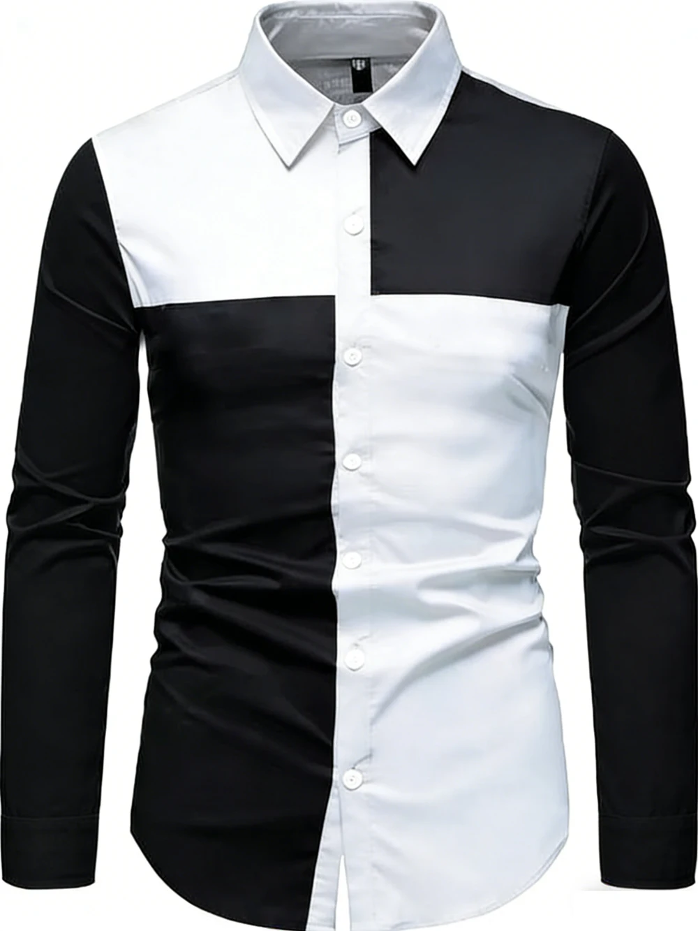 Men's new spring black and white retro long-sleeved shirt Baroque Tengman HD 3D printed shirt Hawaiian vacation clothes for men