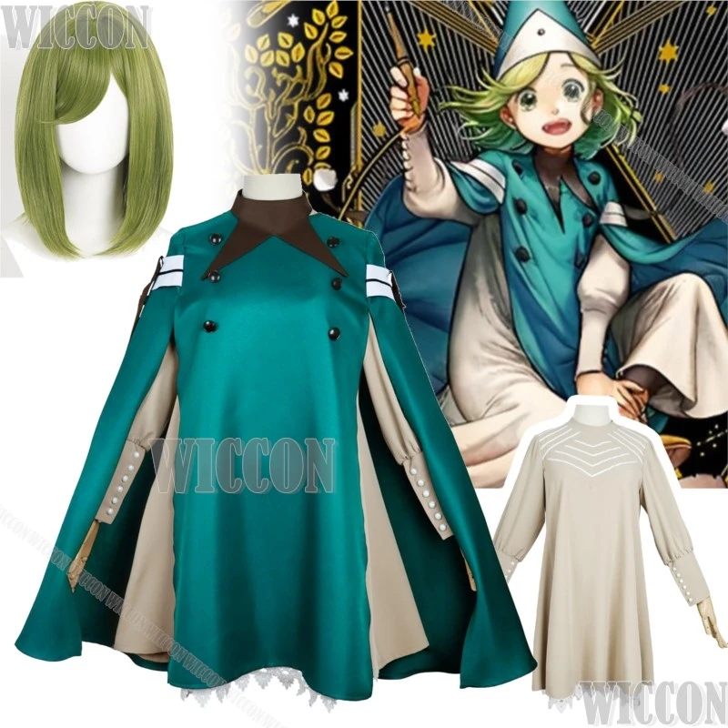 Coco Manga Atelier of Witch Hat Anime Cosplay traje de bruja vestido blanco sombrero verde capa chica mágica mujer Comic Con Cos Halloween