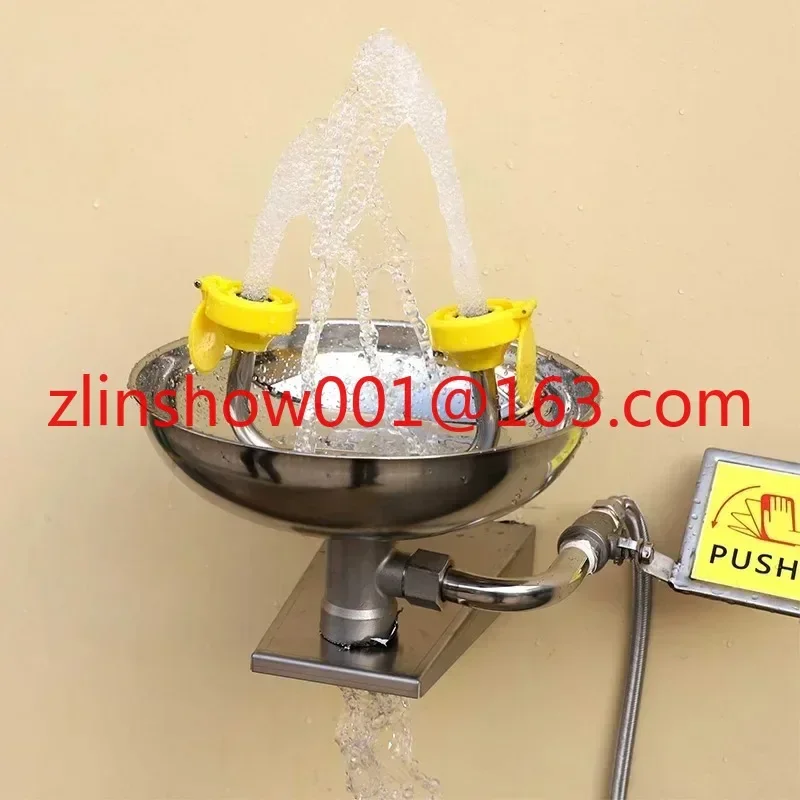 12-18L 304 Stainless Steel Emergency Wall Mounted Eyewash Station Double Mouth T12