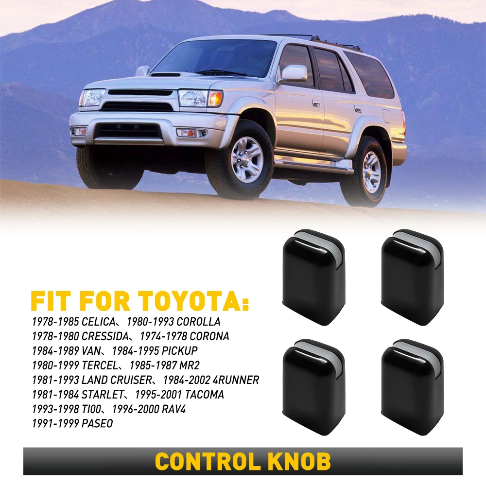 4 perillas de aire acondicionado para Toyota Celica, Corolla, Corona, Pickup, Tercel, Land Cruiser, 4Runner, Tacoma, Rav4, accesorios para coche