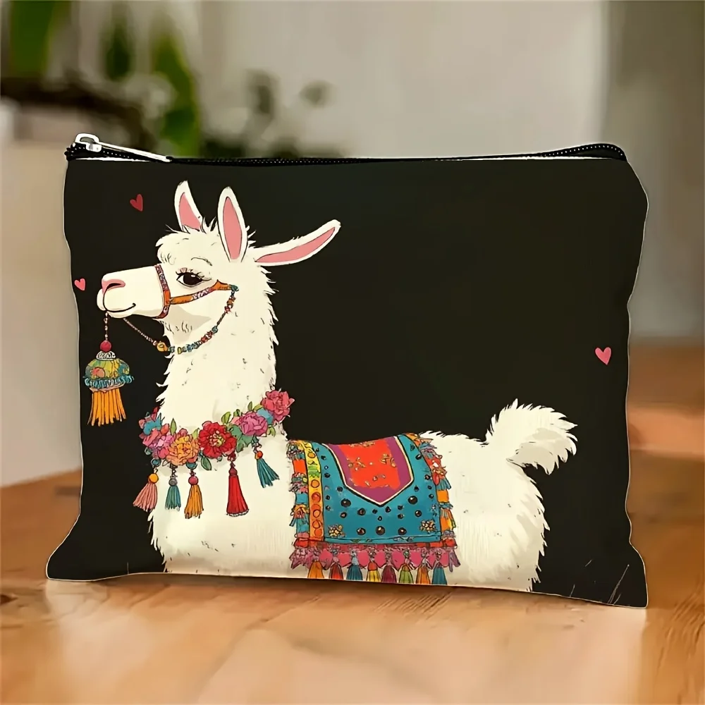 Un sac de maquillage design Alpaca – jolie pochette multifonctionnelle à fermeture éclair, un sac de rangement de bijoux, une petite pochette de rangement à fermeture éclair de voyage parfaite.