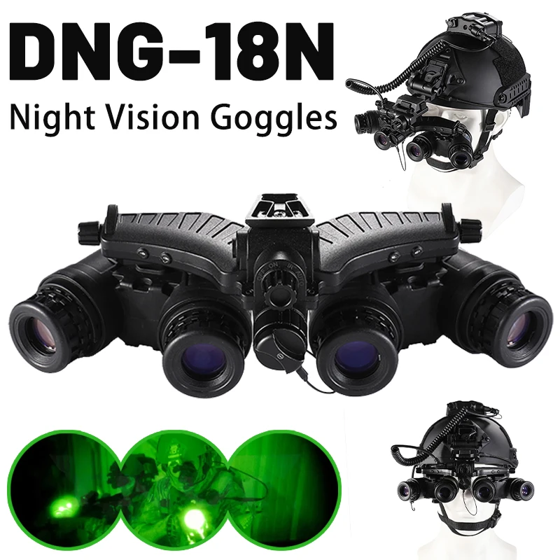 DVG-18N Gen 2 Military Hunting Quad Eyes Night Vision Image Intensifier Tube 120° Ground Panoramic Helmet Night Vision Goggles