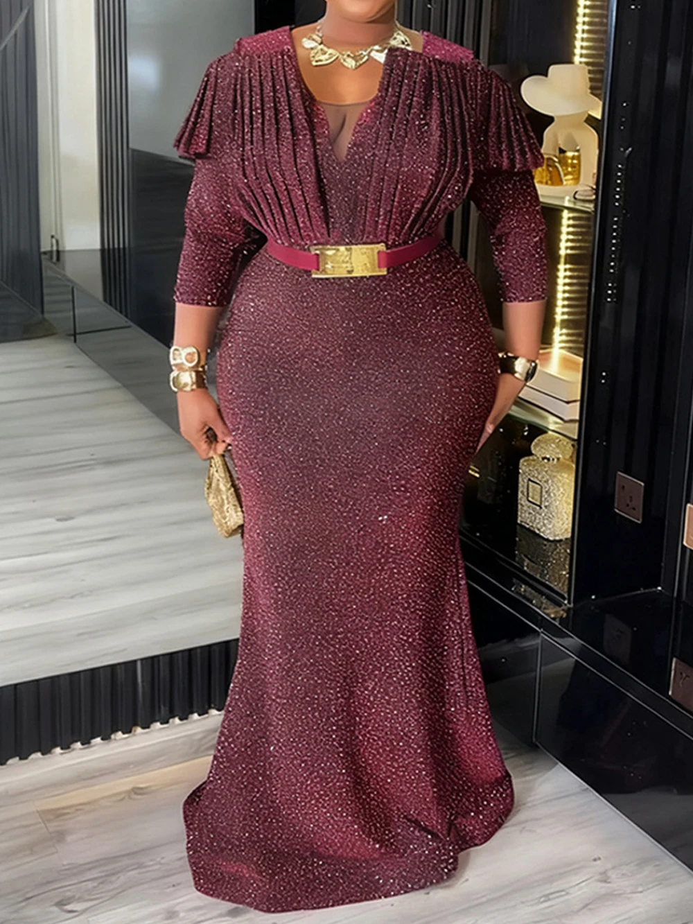 

Халат Africaine Femme Африканская Дашики Одежда Вечерние платья Макси-платье с рюшами и рукавами Дубай Турция Кафтан Абая Одежда