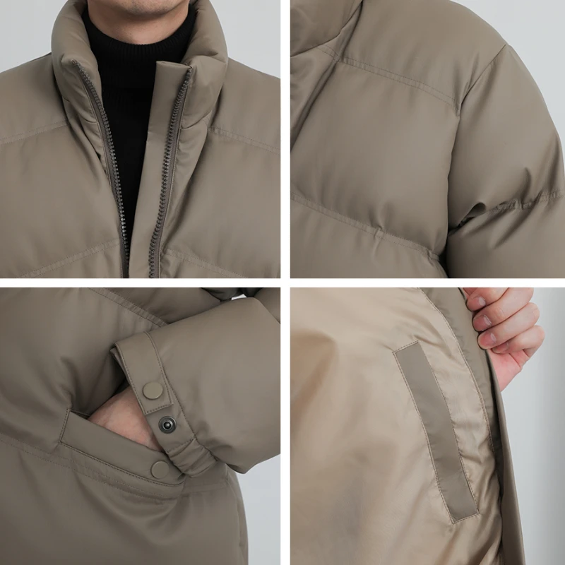 Solid Short Style Parkas Men Winter Simple Thicker Warm Stand Coats Handsome Commuter Ulzzang Casual All-match Hombre Clothing