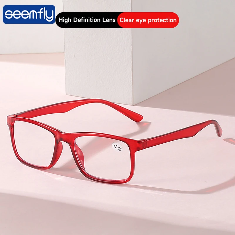 

seemfly Square Reading glasses Men Women Ultralight Vintage Eyewear Presbyopic Eyeglasses Frame +1.0 +1.5 +2.0 +2.5 +3.5 +4.0