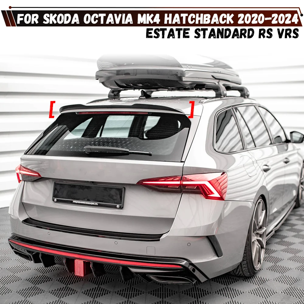 

For Skoda Octavia MK4 Estate Standard RS vRS Combi 2020-2024 Car Rear Trunk Roof Lip Spoiler Wing Rear Tail Wing Bodykit