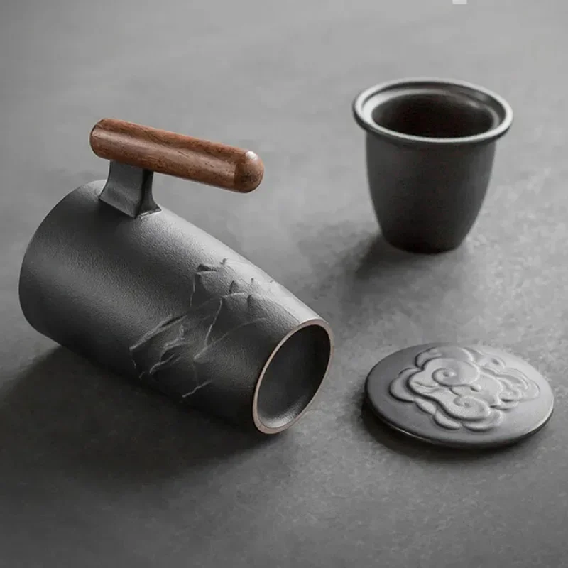 

Кружка большой емкости, керамическая с крышкой, офисная чашка с фильтром, бытовая подарочная коробка