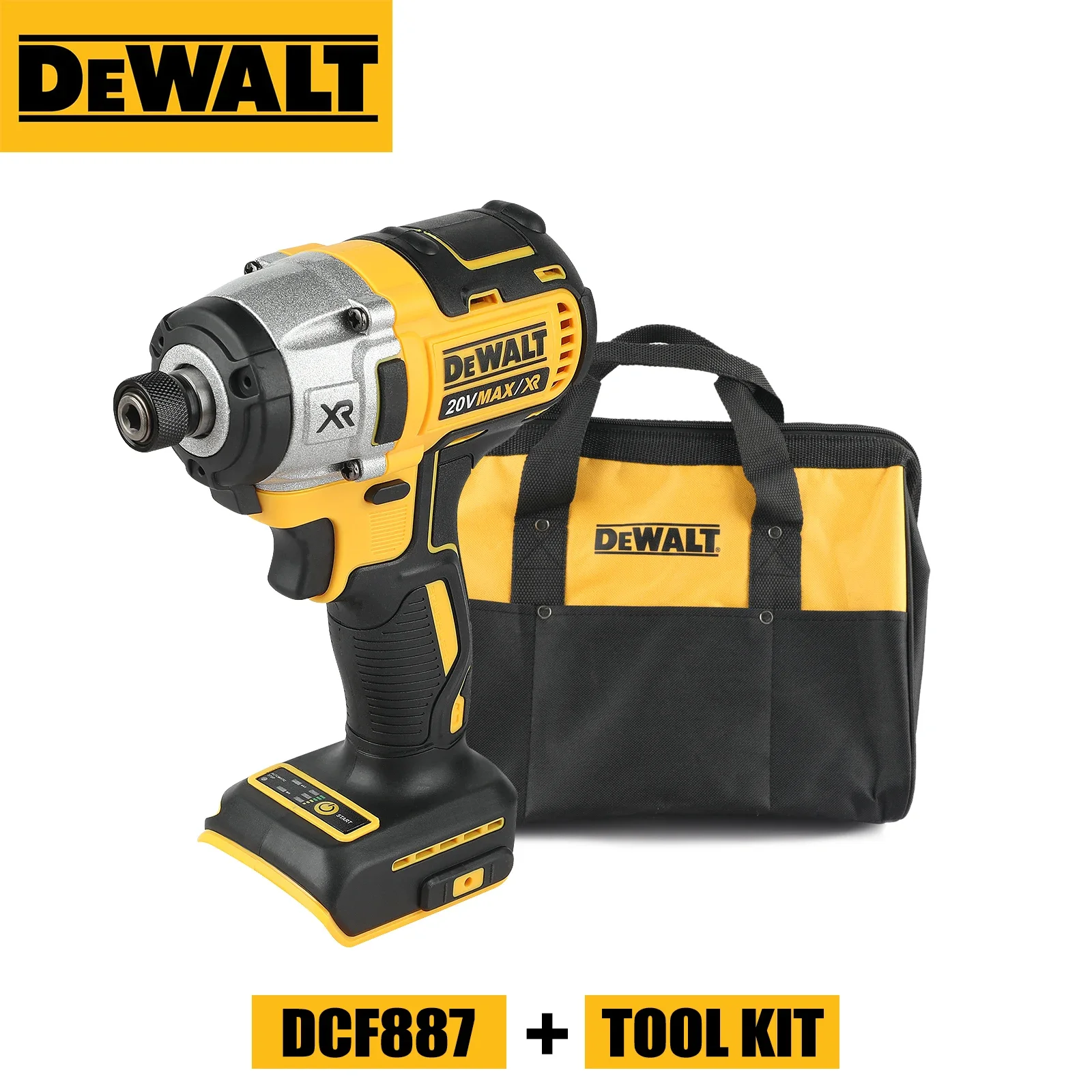 

Brushless impact drill DCF887, 20V Dewalt battery wireless screwdriver, car repair power tool, handbag