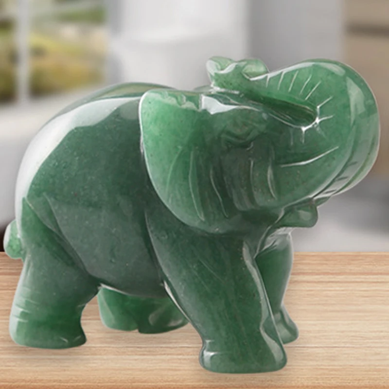 Hand Carved Elephant Jade Ornaments Pink Crystals Gemstone Crystal Rock Natural Stone Mini Animal