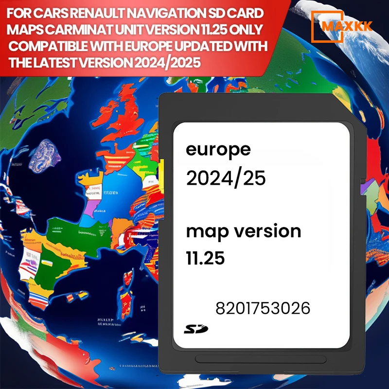 2024/2025 NAVIGATION SD CARD FOR RENAULT CARMINAT GPS SD CARD SAT NAV MAP CARD 8201753026 UK-+Europe ver. 11.25