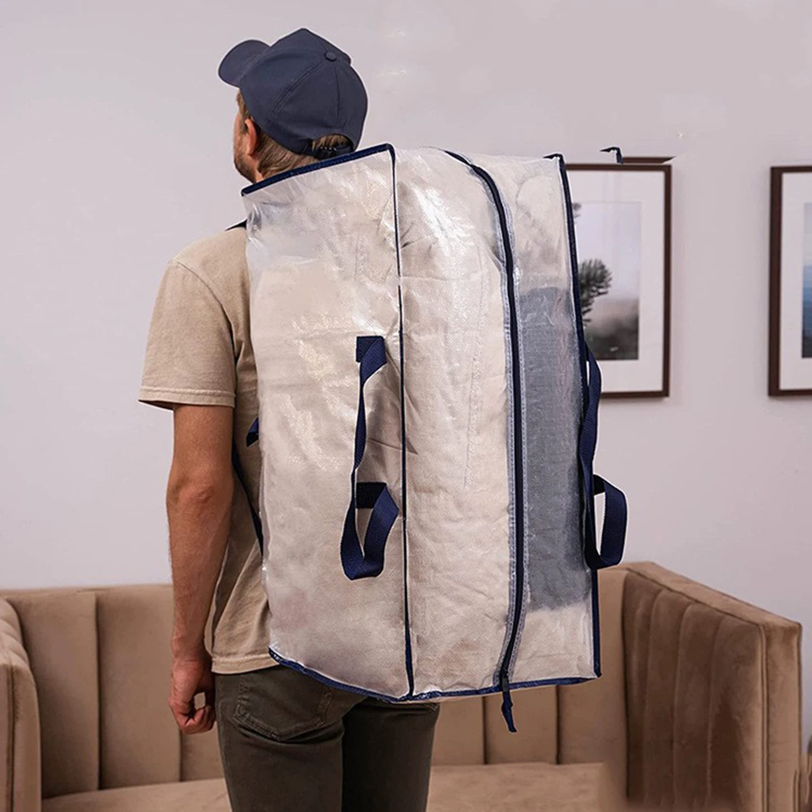 Sac de rangement pliable de grande capacité, sac étanche à fermeture éclair pour vêtements, grand paquet de déménagement domestique pour voyage en plein air