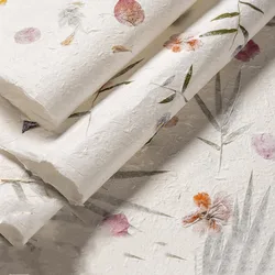 55*80cm Vintage Flower Grass Scrapbook Decoration Paper Journal Material Tissue Paper DIY Bookmark Floral Collage Wrapping Paper