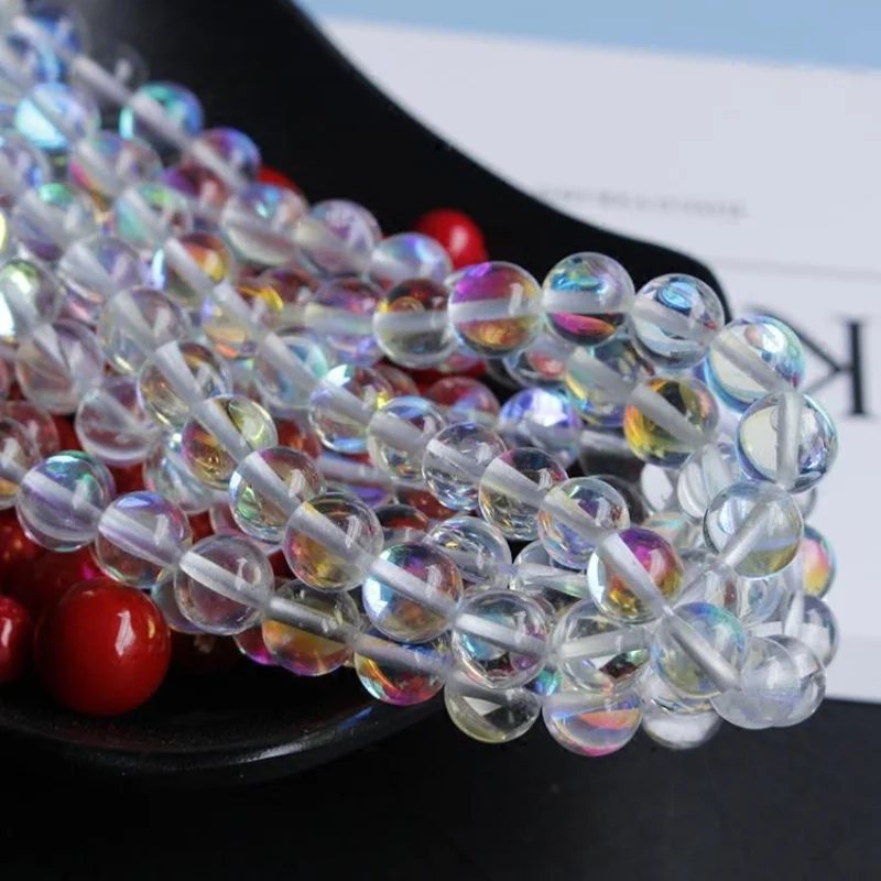 

About 100PCS 4/6/8mm Symphony White Glitter Stone Loose Beads Round Colored Beads Glitter Crystal Beads DIY Bracelet Accessories