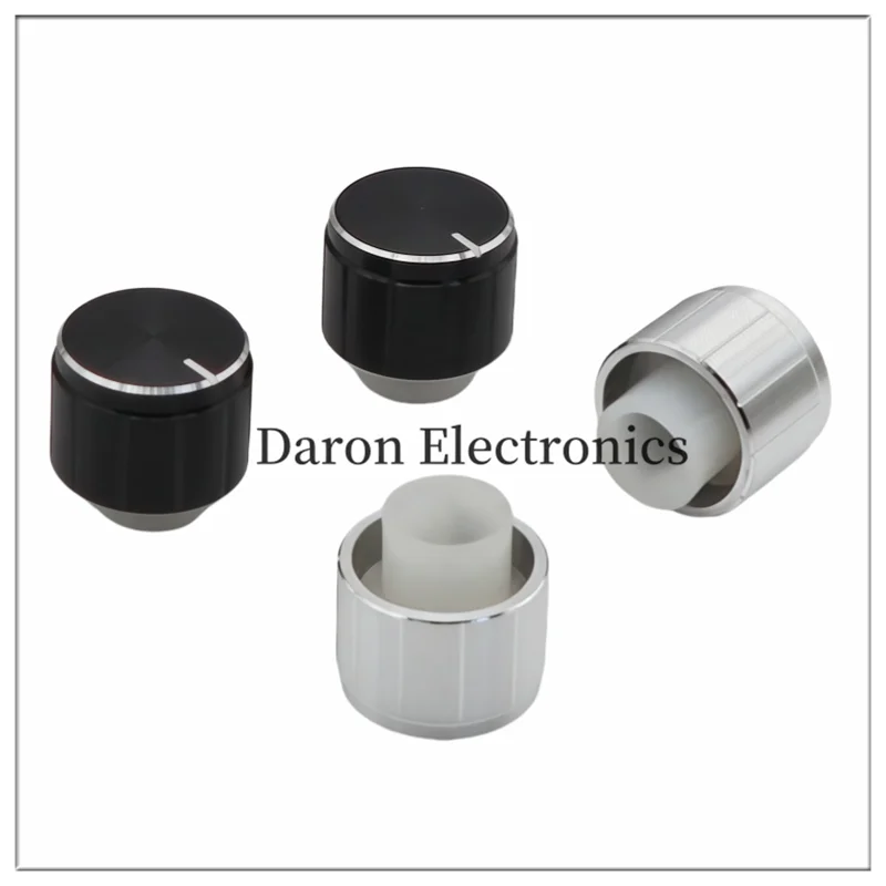 Aluminum alloy rubber core knob cap 13*13 convex handle D hole 6mm potentiometer code switch rotation adjustment cap