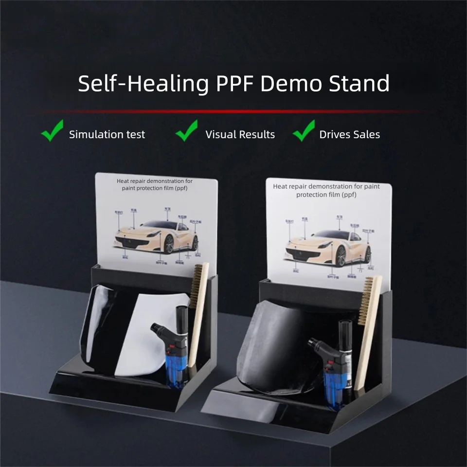 Car Paint Protection Film PPF Self-Healing Tester,Abrasion & Self-Healing Demo Kit with Hood Panel,Steel Brush & Lighter MO-648A