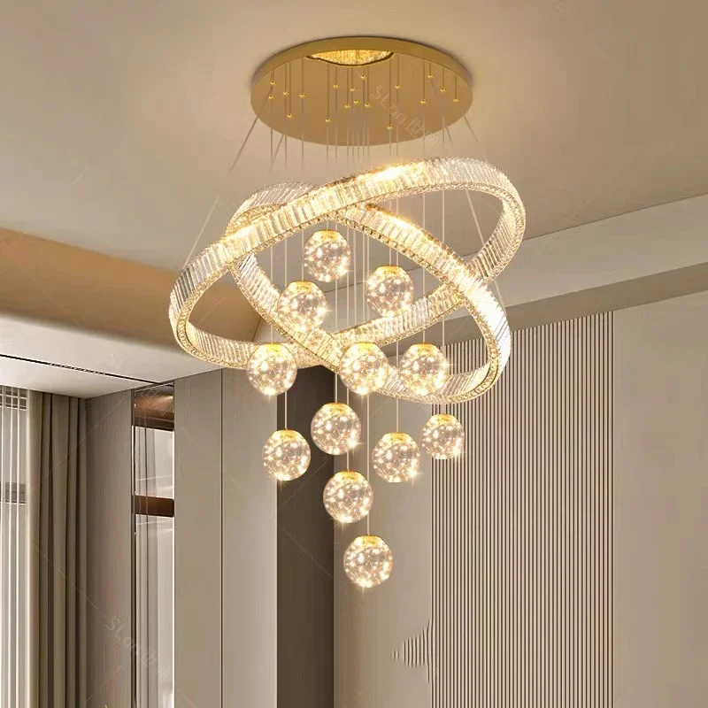 

Современный минималистичный стильный креативный дуплексный светильник, круглая планета, лестница, посадка, подвесной светильник, лампа для столовой, гостиной