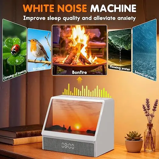 Sunrise Wake Up Alarm Clock Remote Sunset LED Bedside Lamp White Noise Sleep Aid Bedroom Home Decor Gift Box Set - view 3