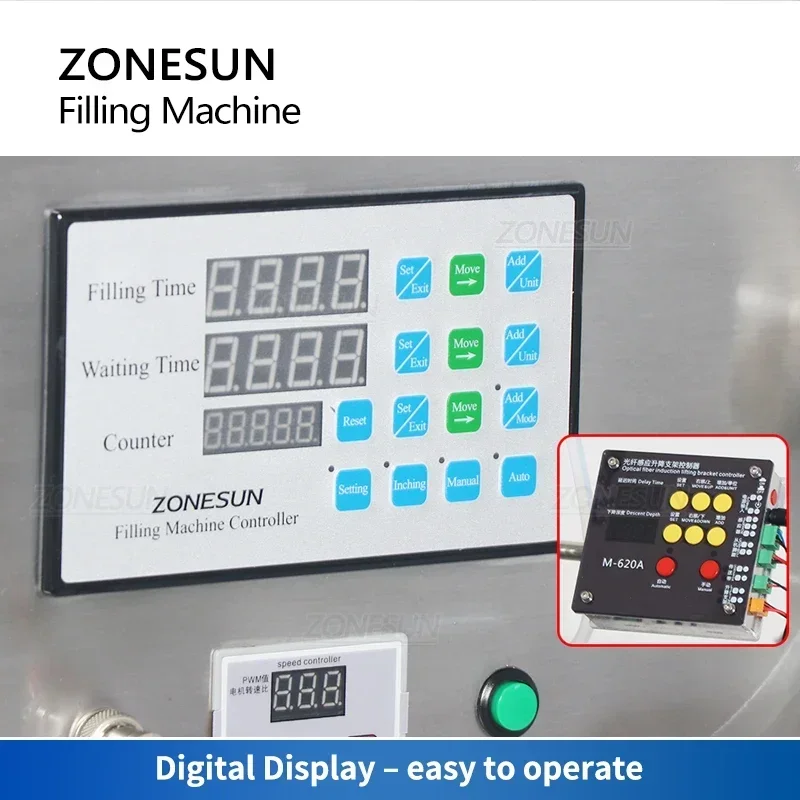 ZONESUN ZS-DTMP1D Machine de remplissage de liquide ligne petite pompe magnétique automatique buse de plongée unique bouteille de cosmétiques de boisson