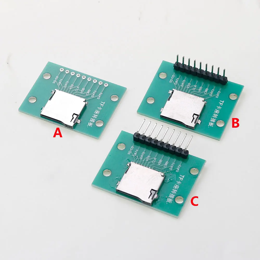 

TF card holder adapter board 9P self elastic SD card holder 2.54mm circuit board PCB 1.6mm thick TF Card Holder Adapter Board