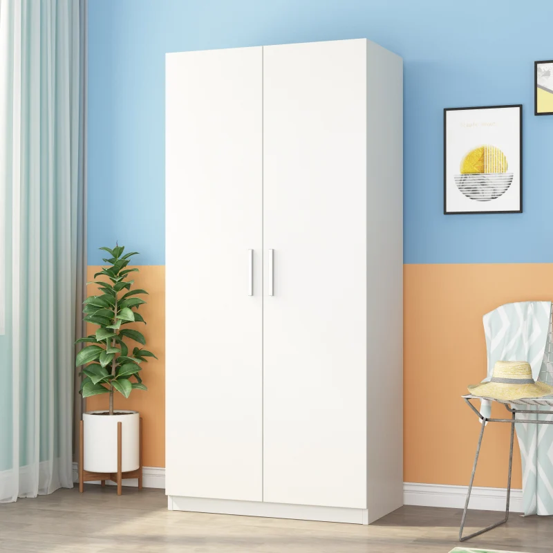 Simple wardrobe, modern, minimalist, and economical solid wood panel bedroom, small unit storage ，household cabinet