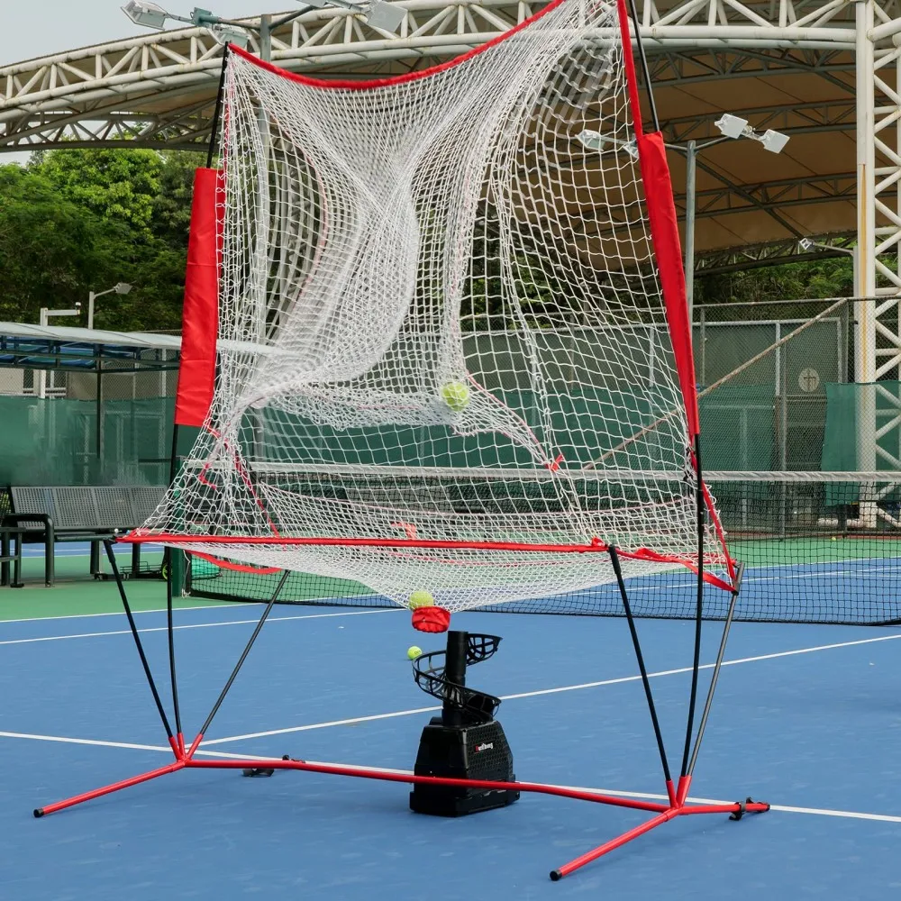 

210x160cm Tennis Ball Recycling System Net Portable Practice Polyester Net and Frame Tennis Rebounder Device Ball Backstop Net