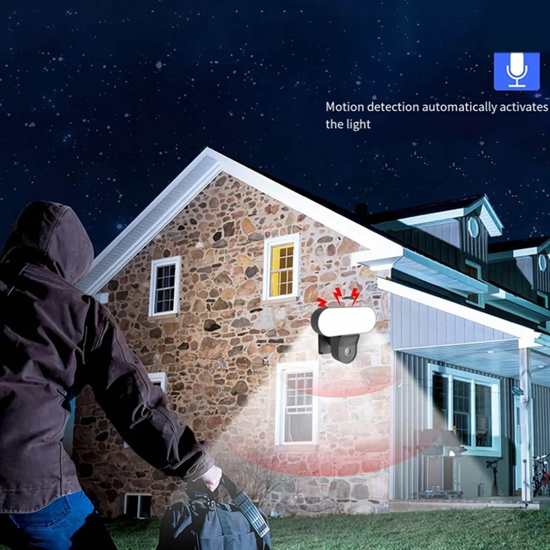 ใหม่-Tuya Wifi กล้องโคมไฟติดผนังสวนกล้องรักษาความปลอดภัยกลางแจ้ง IP65 PIR Smart Detection Sensor Light Alarm