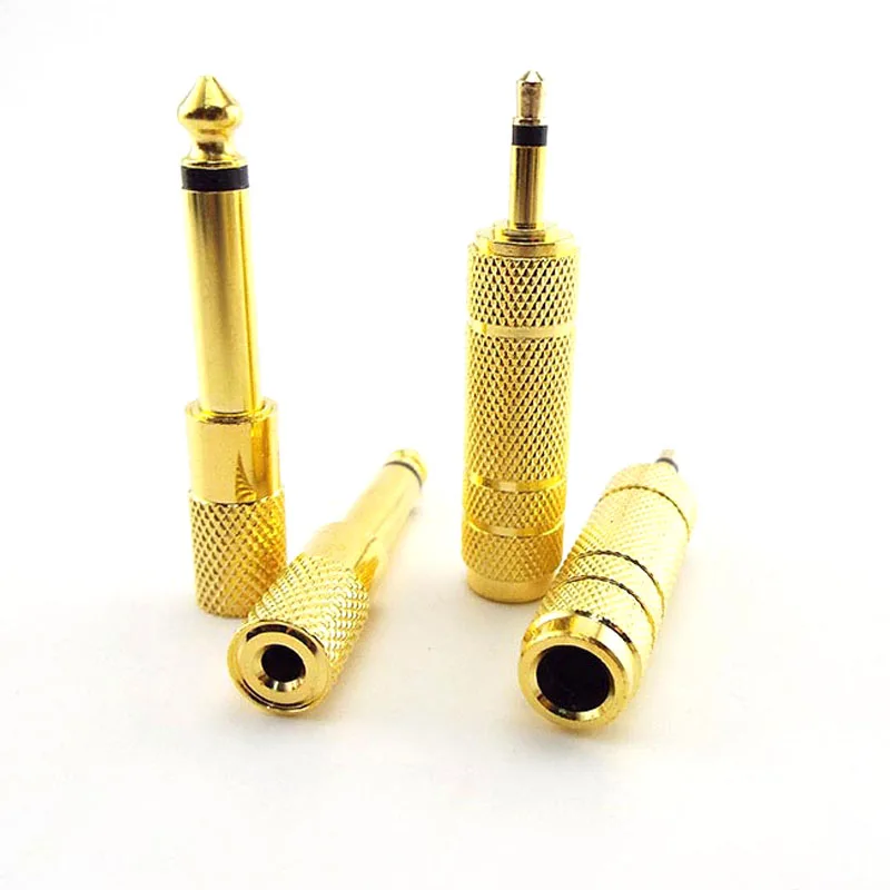 

6.5mm Female To 3.5mm Male Jack 3.5mm Female To 6.35mm Male Plug Mono Audio Microphone Adapter Converter Aux Cable Gold Plated