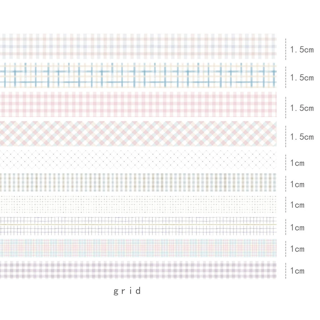 Grid Washi Tape 10 Rolls Scrapbooking Supplies Washitape Cinta Adhesiva Decorativa Stationery Diary Decoration Masking Tape
