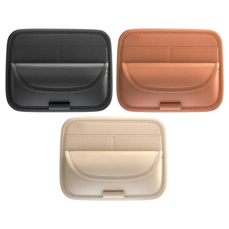 PU Leather Car Glasses Case Card Clip Multi-Purpose Automobile Sun Visor Glasses Case Sunglasses Holder Car Interior Accessories