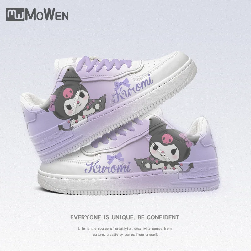 Kawaii Hello Kitty Kuromi moja melodia sneakersy dziecięce casualowe Cinnamoroll urocze buty Y2k nowe jesienne pary buty deskorolkowe prezent