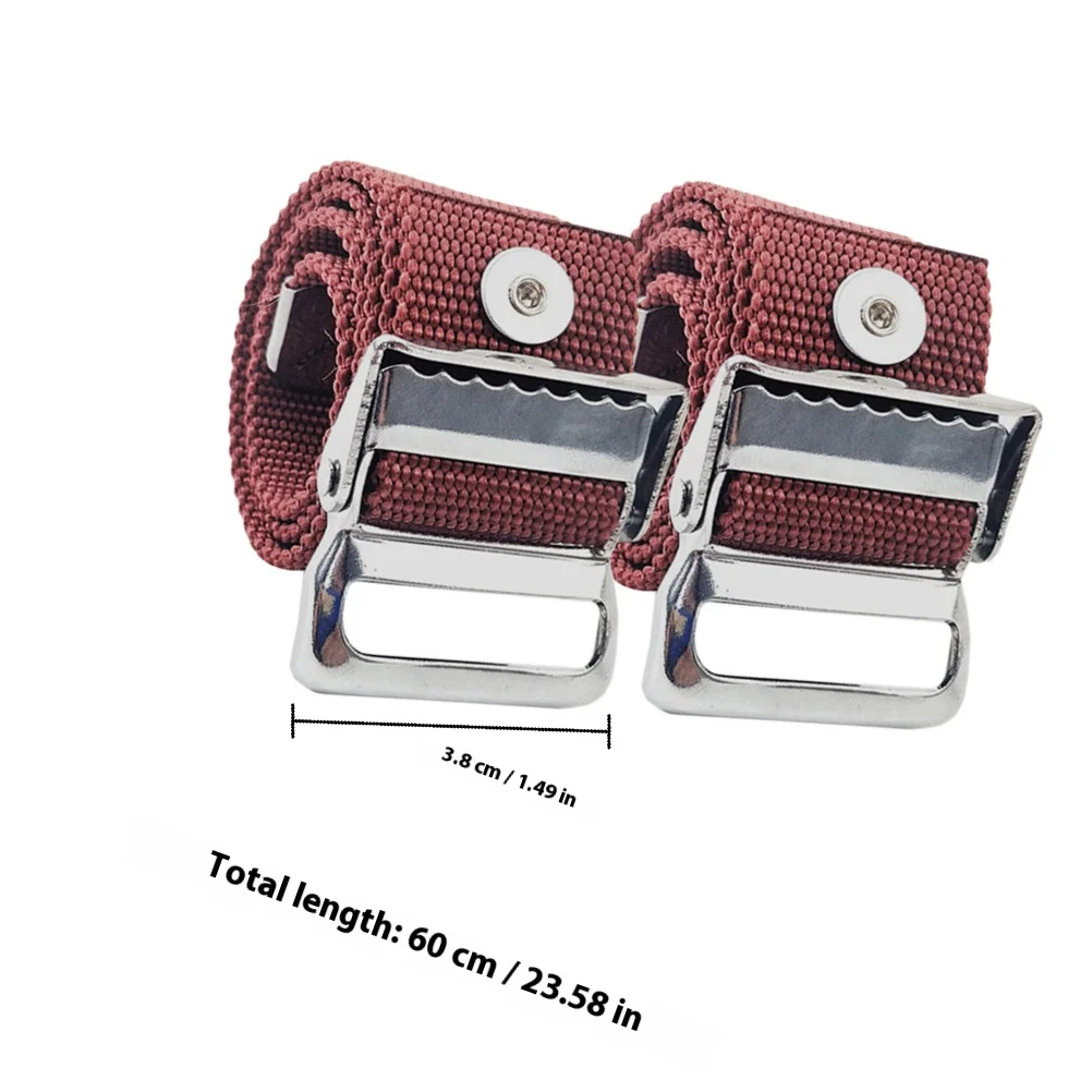 Zestaw 2 szt. regulowanych pasków do podpór do prac z płytami gipsowo-kartonowymi, nylonowe mankiety na nogi, aluminiowe wsporniki, części zamienne do podpór do płyt gipsowo-kartonowych.