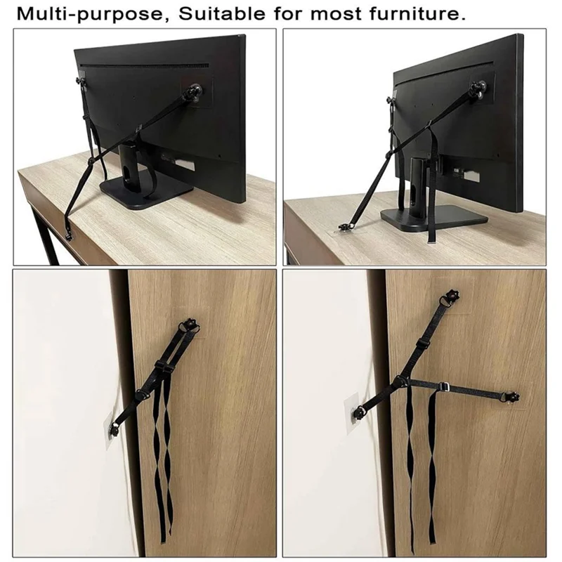أحزمة أمان للتلفزيون قابلة للتعديل B52C، مثبتات أثاث مضادة للحفر مضادة للطرف لتدقيق الطفل، شاشات مسطحة مثبتة على الحائط #6