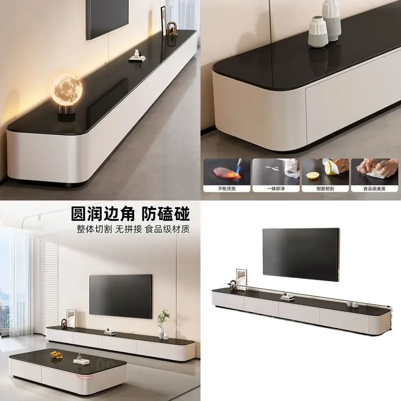 Nordic Floor to Ceiling TV Cabinet Living Room Modern Light Luxury Simple Design Small Apartment Entertainment Center with