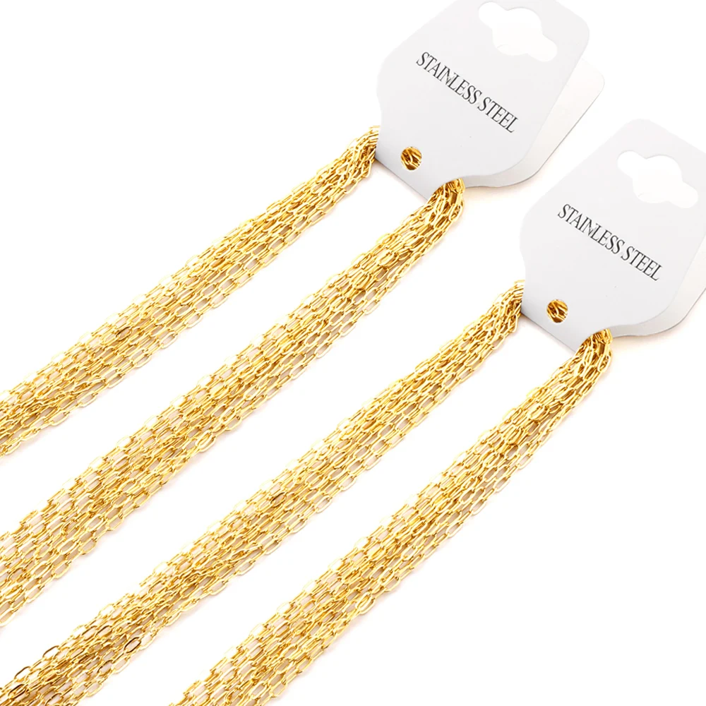 LUXUKISSKIDS Sweater Chains Long Link Chains Wholesale Gold Steel Color Stainless Steel 316L Chains Necklace 2022 New Collier