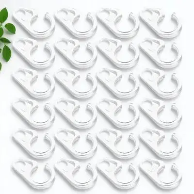 

50Pcs Metal Plastic Curtain Hooks Reinforced Heavy Duty Secure Grip for Wooden Iron Rings Easy Installation Curtain Accessories