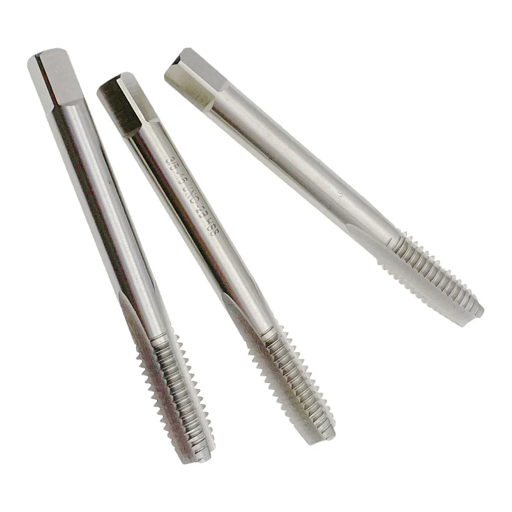 Rosqueamento Tool Set, Toque Set, 3 flautas, RH, 3/8-16 Thread, 3 flautas, 3PCs, 8 PCs, 3 flautas, 3/8-16 Threading Tool, 3PCs