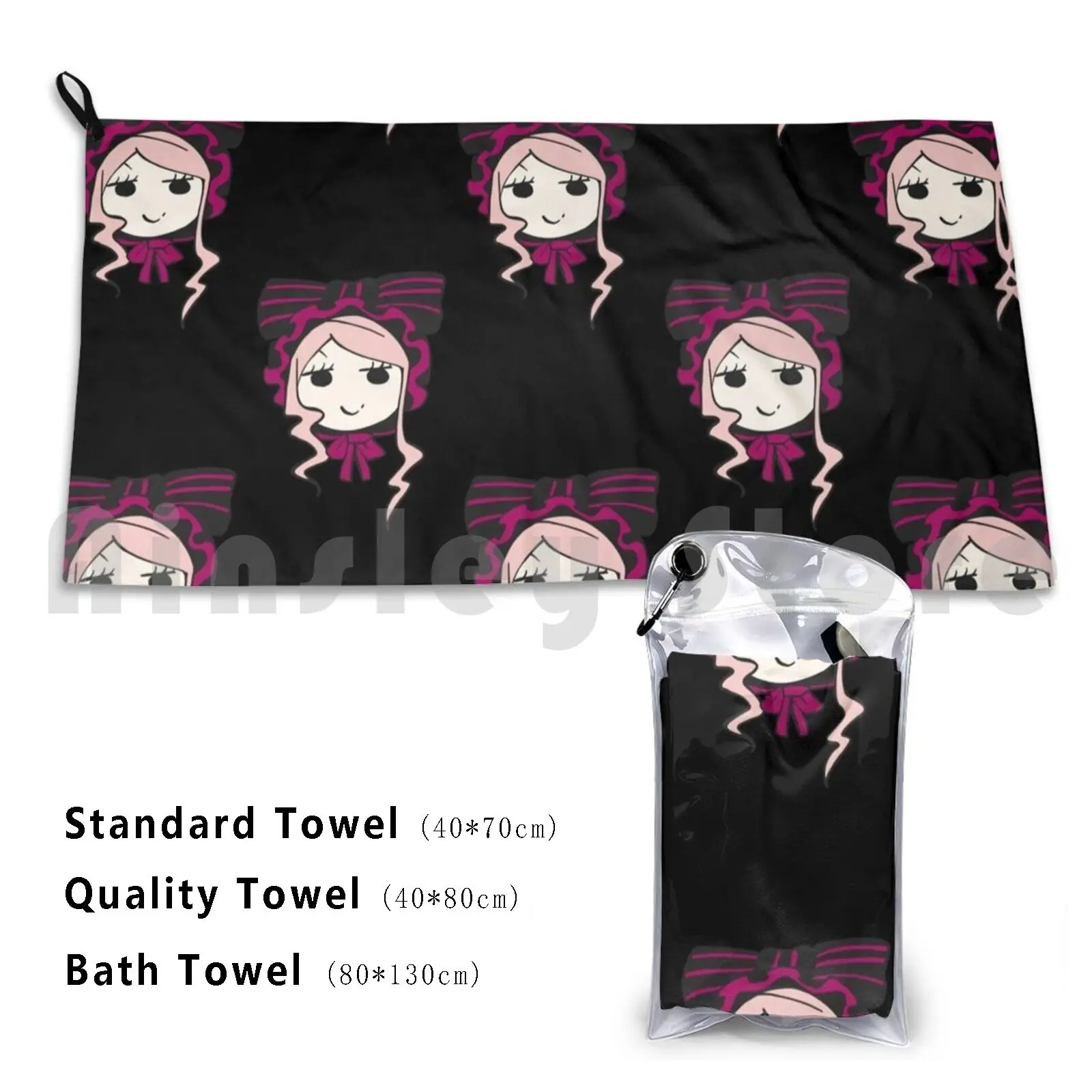 Overlord ( Shalltear ) Bath Towel Beach Cushion Shalltear Blood Traps Shalltear Anime Manga Chibi Potrait Sweet