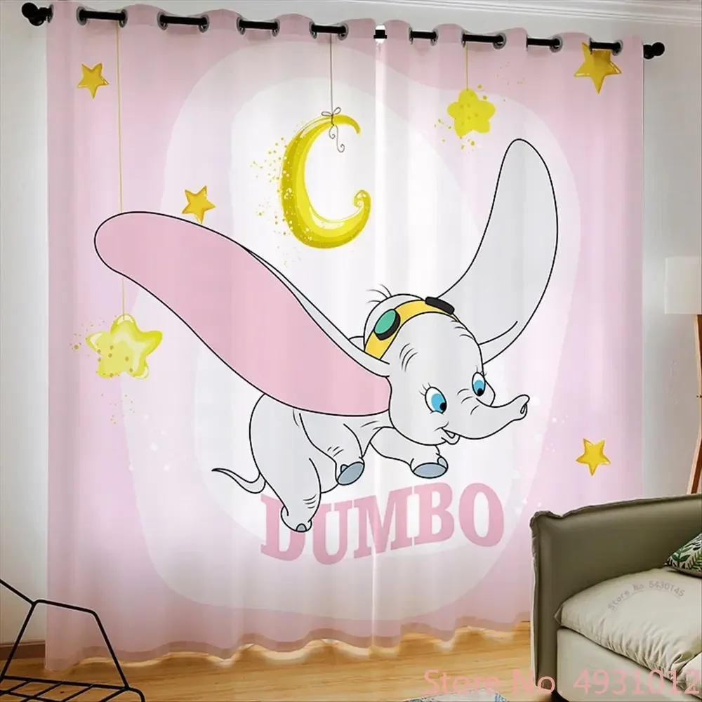 Disney Cartoon Dumbo Gordijn Verduisteringsgordijn Custom Raam Gordijnen Jongens Meisje Gift Shading En Warmte-isolatie 160x184cm