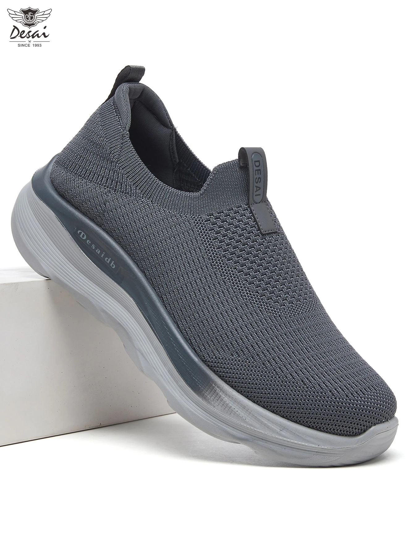 Desai Men's Breathable Mesh Slip-On Shoes,2026 Lightweight Soft Sole Casual Walking Shoes for Men, Comfortable Non-Slip Daily