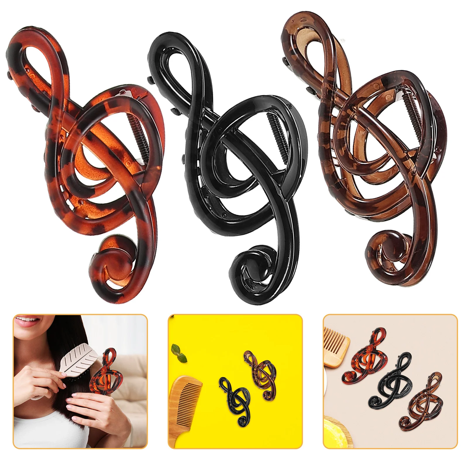 

3Pcs Matte Hair Clip Minimalist Acrylic Claw Clips Lightweight Non-Slip for Daily Formal Women Hair Accessories