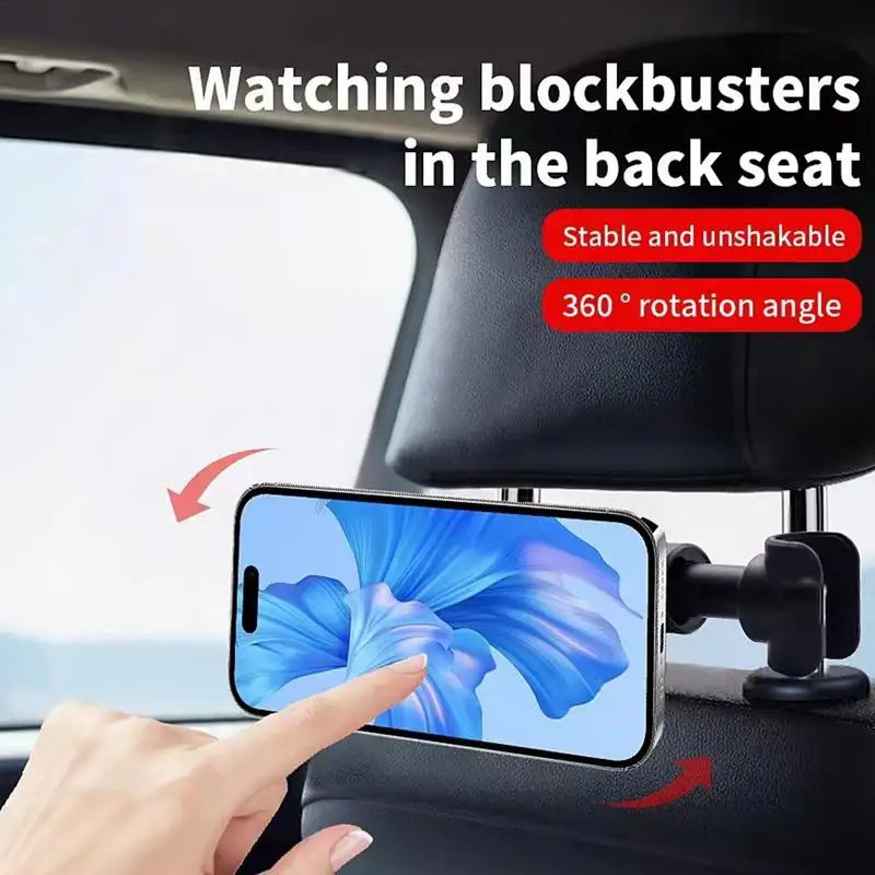 Headrest Phone Holder 360 Degree Rotation Magnetic Phone Stand Backseat Holder Multi-Functional Seat Back Hanger Car Accessories