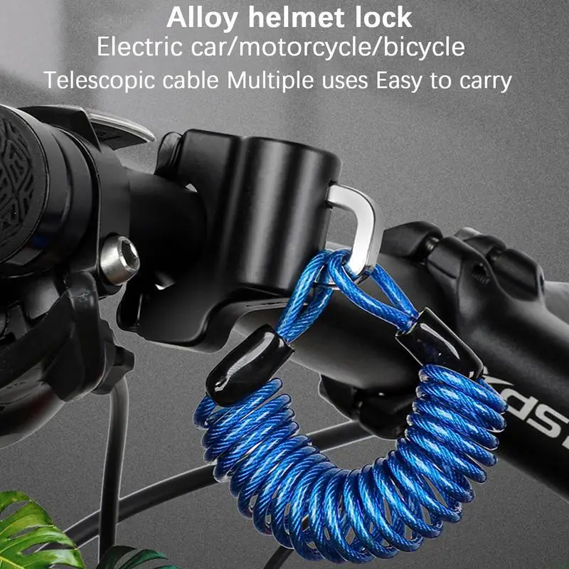 Motorcycle Helmets Lock Waterproof Maximum Protection Bike Bicycles Safety Lock Anti Theft Elasticity Helmets Lock Durable Cable