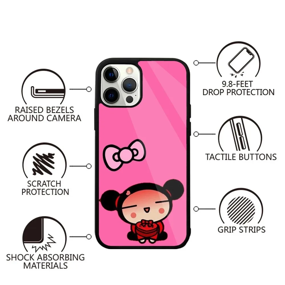 Cute Cartoon P-Pucca Garu Phone Case For iPhone 15,14,13,12,11,Plus,Pro,Max Mini Magsafe Magnetic Wireless Charging