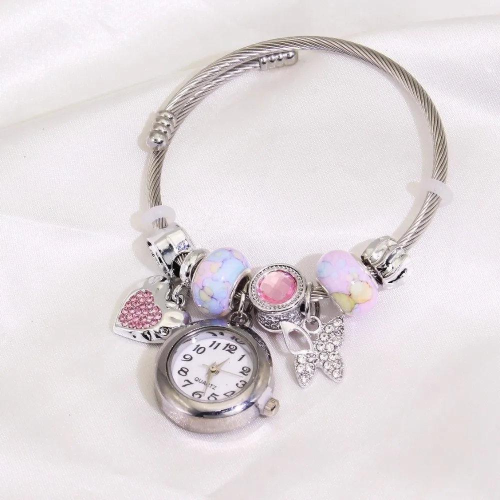 Fashion Adjustable Women's Bracelet Watches Precise Elegant Beaded Watches Luxury Versatile Quartz Watch Birthday Gift