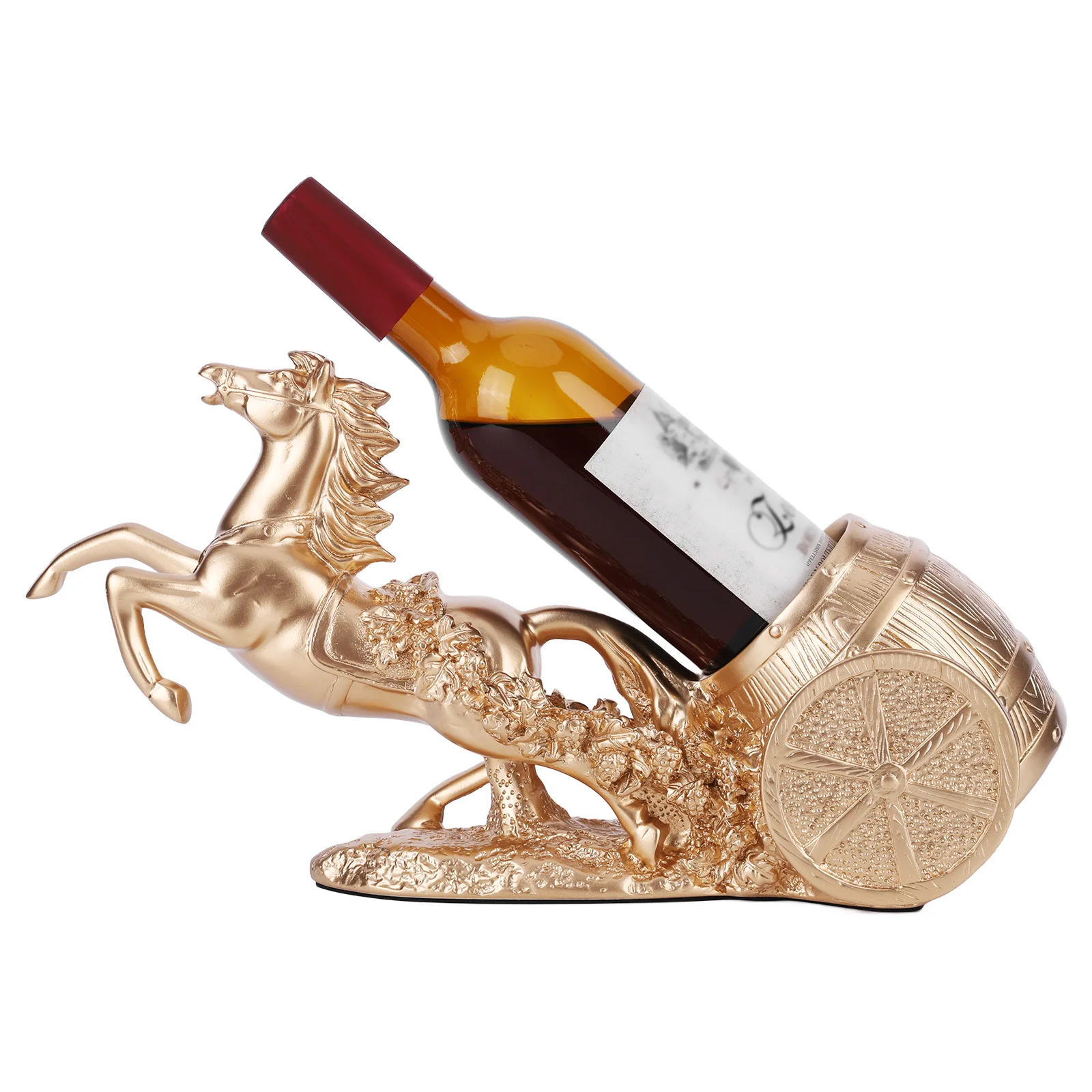 

Brown Horse Sculpture Wine Rack Freestanding Wine Bottle Holder Statue Wine Display Stand for Wine Lovers Restaurant Decor