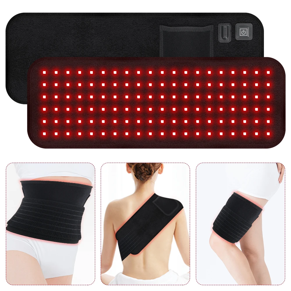 

Red Light and Infra Red and PEMF Therapy Pad Device Red Light Therapy Belt 850nm Infrared Light Therapy Heating Pad