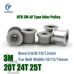 HTD 3M 20 24 25 Teeth Idler Timing Pulley Bore5~12mm Belt Width 10/15/16mm synchronous Wheel Idler Pulley 3D Printer Accessories