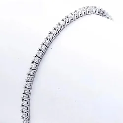 Silver Plated Jewelry 17CM 19CM 21CM Tennis Bracelet Zirconia Anniversary Gift Real Sterling Silver Bangle Bracelets women