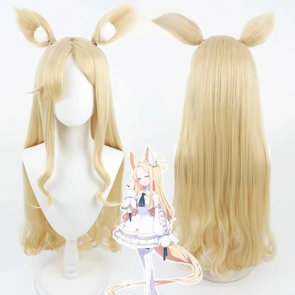 Blue Archive Yurizono Seiya Cosplay Wig Realistic Scalp with Matching Color Ears